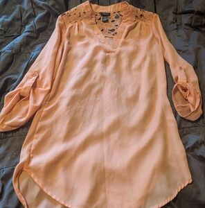 Women's Pink Lace Detail Top